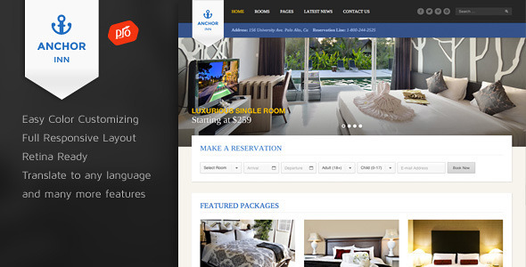 Download Anchor Inn v.4.3 - Hotel and Resort Theme Free