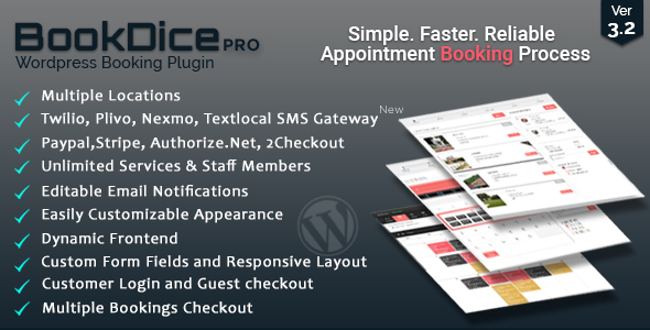Download Appointment Booking and Scheduling for Wordpress BookDice - Free Wordpress Plugin