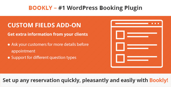 Download Bookly Custom Fields (Add-on)  - Free Wordpress Plugin