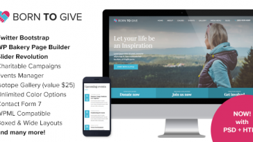Download Born To Give - Charity Crowdfunding Responsive WordPress Theme Free