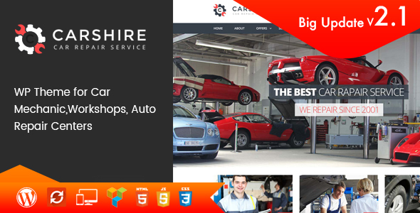 Download Car Shire v.2.1 - Auto Mechanic & Car Repair WordPress Theme Free