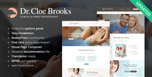 Download Cloe Brooks - Psychology, Counseling & Medical WordPress Theme + RTL Free
