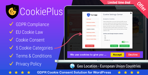 Download Cookie Plus GDPR Cookie Consent Solution for WordPress - Free WordPress Plugin