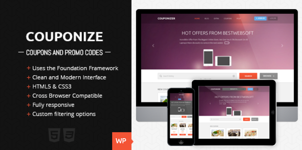Download Couponize – Responsive Coupons and Promo Theme Free