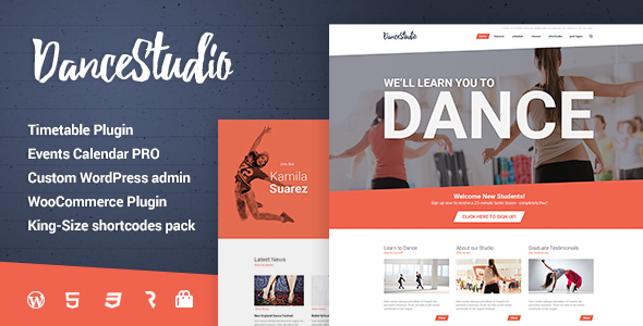 Download Dance Studio - WordPress Theme for Dancing Schools & Clubs Free