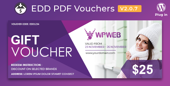Download Easy Digital Downloads PDF Vouchers - Free Wordpress Plugin