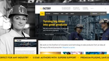 Download Factory v.6.7.5 - Industrial Business WordPress Theme Free