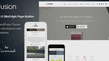 Download Fusion - Mobile App Landing WordPress Theme Free