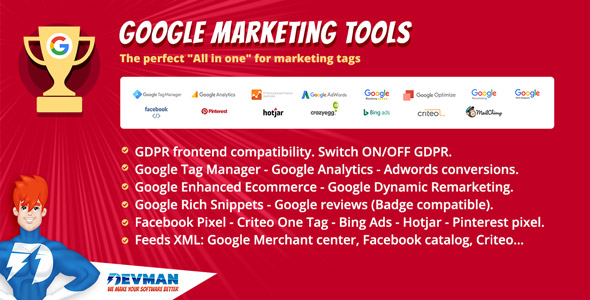 Download Google Marketing Tools  The most complete marketing tool to Woocommerce! GDPR adapted! – Free WordPress Plugin