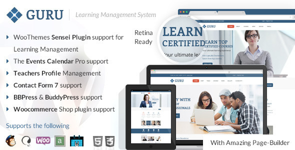 Download Guru v.4.9.4 - Learning Management WordPress Theme Free