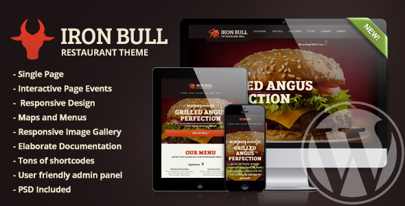 Download Iron Bull - Restaurant Wordpress Theme Free