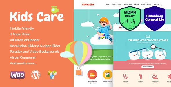 Download Kids Care - A Multi-Purpose Children WordPress Theme Free