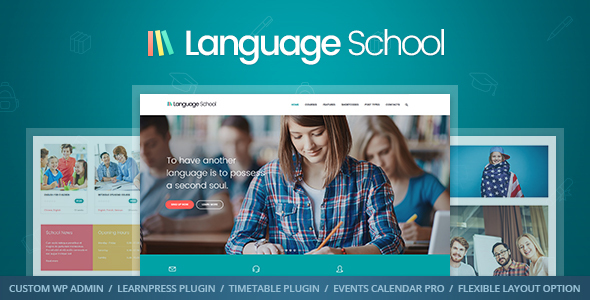 Download Language School v.1.0.3 - Courses & Learning Management System Education WordPress Theme Free