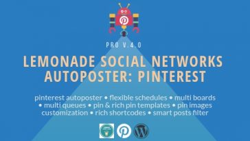 Download Lemonade Social Networks Autoposter: Pinterest PRO  - Free Wordpress Plugin