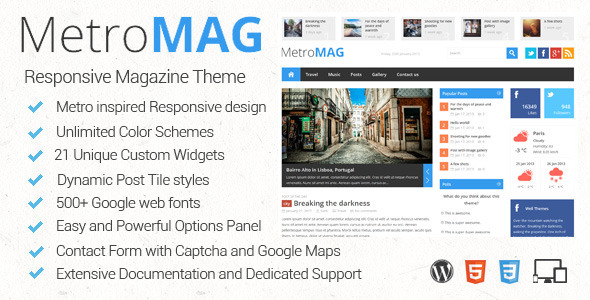 Download Metro Magazine - Responsive WordPress Theme Free