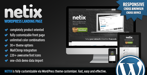 Download Netix – Responsive WordPress Landing Page Free