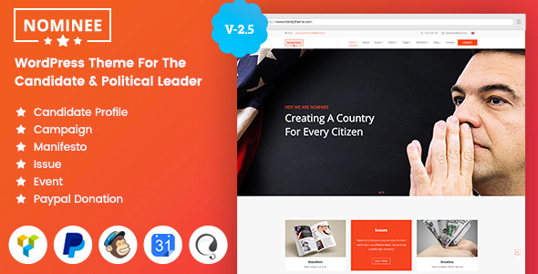 Download Nominee - Political WordPress Theme for Candidate/Political Leader Free