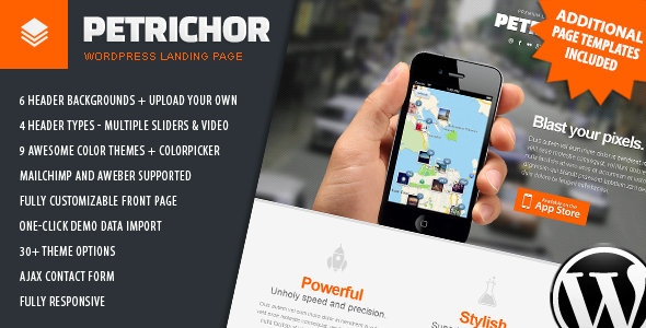 Download Petrichor - Responsive WordPress Landing Page Free