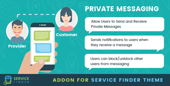 Download Private Messaging add-on for service finder theme   – Free WordPress Plugin