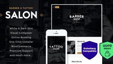 Download Salon - Barbershop & Tattoo Studio WordPress Theme Free
