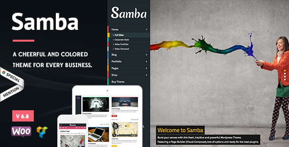 Download Samba - Colored WordPress Theme Free