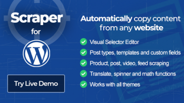 Download Scraper Automatic Content Crawl and Post Plugin for Wordpress - Free Wordpress Plugin 1 Download Scraper Automatic Content Crawl and Post Plugin for Wordpress - Free Wordpress Plugin