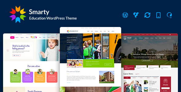 Download Smarty - Kindergarten, School, High school, College, University, Alumni WordPress theme Free