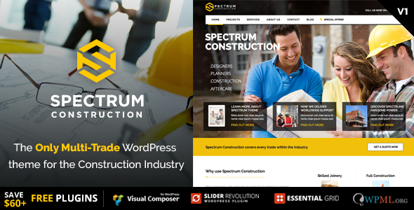 Download Spectrum v.3.0.9 – Multi-Trade Construction Business Theme Free