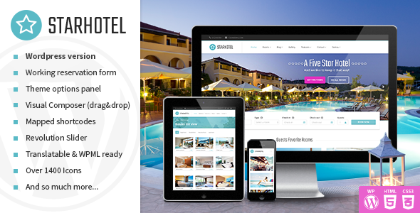 Download Starhotel - Hotel WordPress Theme Free