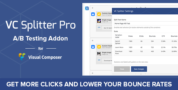 Download VC Splitter Pro: A/B Split Testing for Visual Composer  - Free Wordpress Plugin