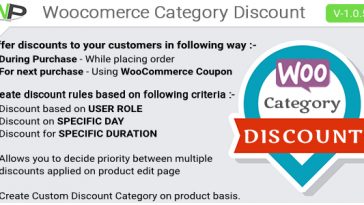 Download Woocommerce Category Discount  - Free Wordpress Plugin