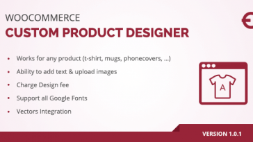 Download Woocommerce Custom Product Designer for T-Shirt, Cup, Caps, Cards  - Free Wordpress Plugin