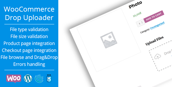 Download WooCommerce Drop Uploader  Drag&Drop File Uploader Addon – Free WordPress Plugin