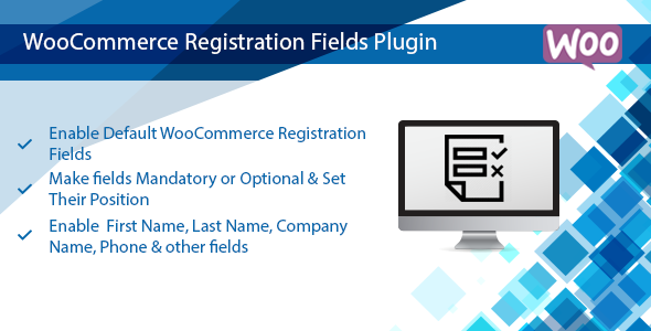 Download WooCommerce Registration Plugin, Enable Default WooCommerce Fields  - Free Wordpress Plugin