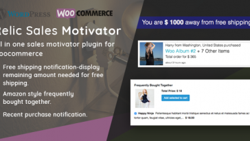 Download WooCommerce Sales Motivator Live Sales & Shipping Notification and Frequently Brought Together - Free Wordpress Plugin