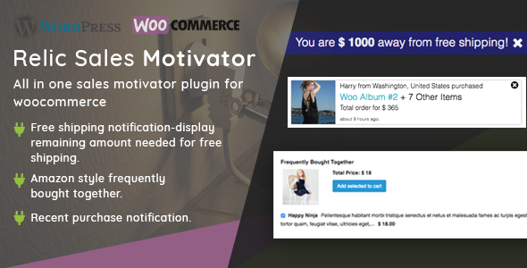 Download WooCommerce Sales Motivator Live Sales & Shipping Notification and Frequently Brought Together - Free Wordpress Plugin