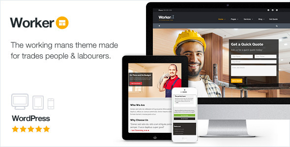 Download Worker v.5.4.7 - The Working Mans WordPress Theme Free