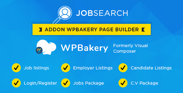 Download Wp JobSearch Plugin Short-codes Addon For Wp Bakery Page Builder Plugin  - Free Wordpress Plugin