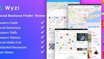 Download Wyzi v.2.1.9 - Business Finder and Service Provider Booking WordPress Social Look Directory Listing Theme Free