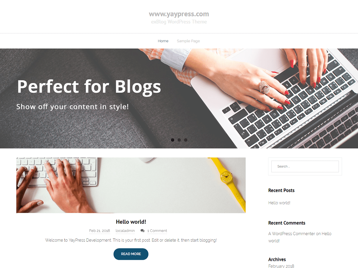 Download exBlog 1.0.0 – Free WordPress Theme