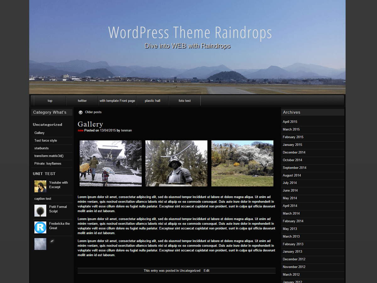 Download raindrops 1,524 – Free WordPress Theme